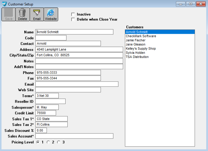 customer setup