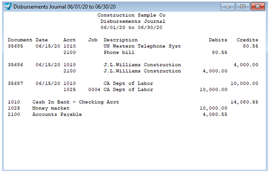 disbursements