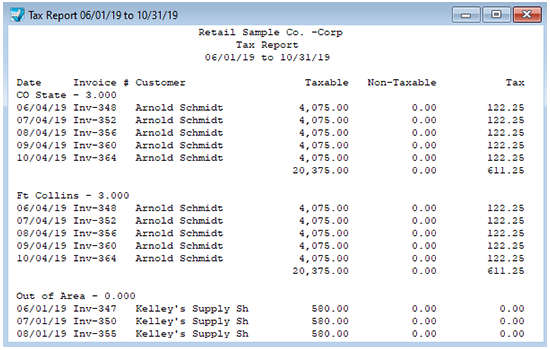 sales tax report