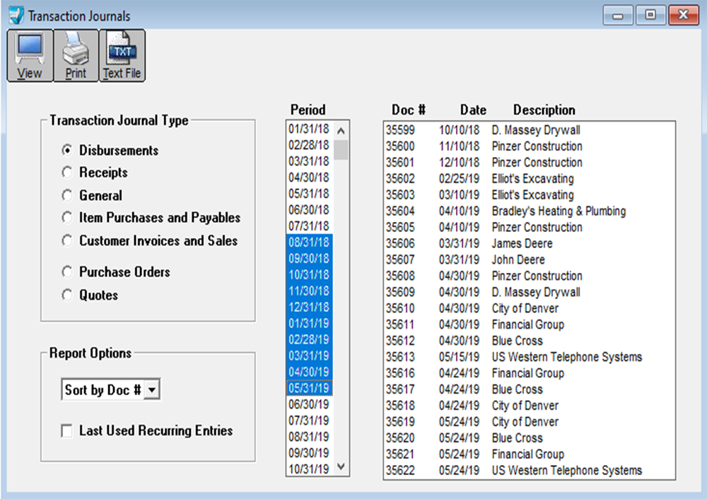 transaction journal