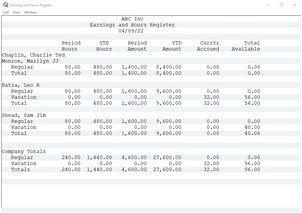 check summary