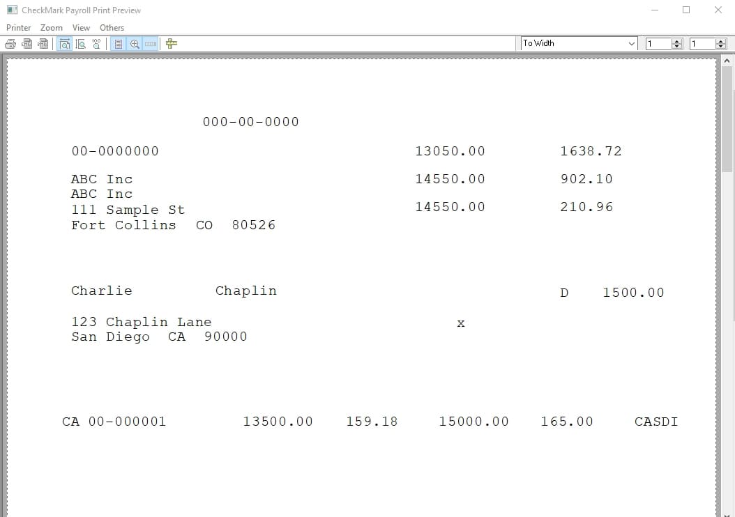 w2 on preprinted forms