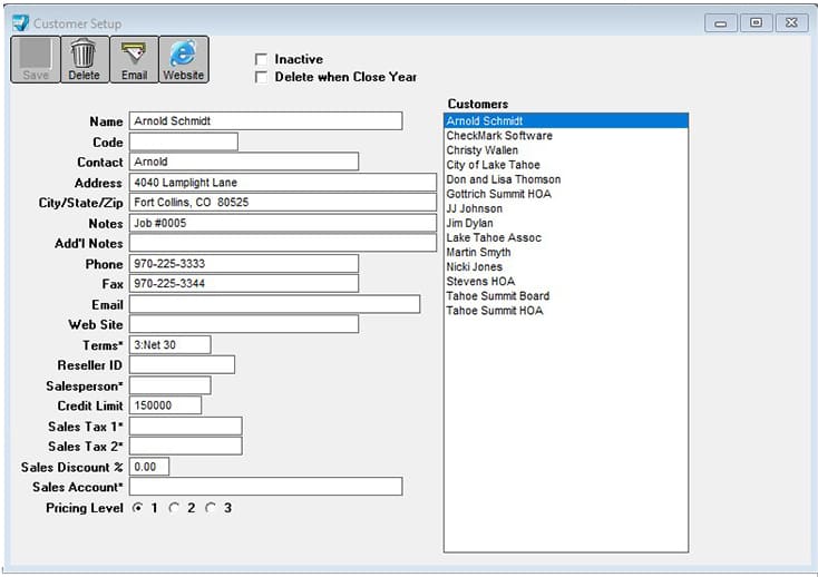 Customer Setup